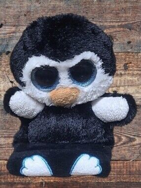 TY BEANIE BOOS PEEK-A-BOO 4" PENNI THE PENGUIN PLUSH PHONE HOLDER